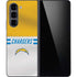 NFL Los Angeles Chargers White Striped Galaxy Z Fold5 5G Skin